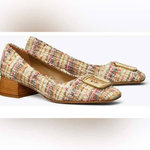 [Tory Burch] Multi Color Georgia Tweed Pump w/Block Heel Sz:8M - Picture 13 of 15